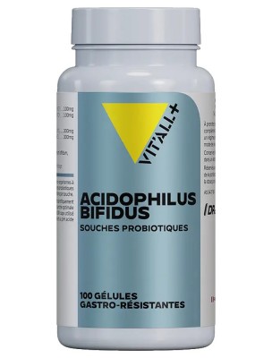 Image de Acidophilus Bifidus - Probiotiques 100 Gélules Végétales - Vit'all+ depuis Achetez les produits Vit'All + à l'herboristerie Louis