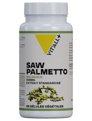 Image de Saw Palmetto Palmier nain 500mg Bio - Confort urinaire 60 gélules - Vit'all+ depuis Achetez les produits Vit'All + à l'herboristerie Louis (7)