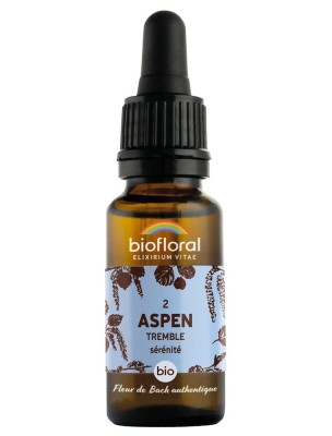 Image 80905 supplémentaire pour Aspen Tremble n°2 - Sérénité et Confiance Bio aux Fleurs de Bach 20 ml - Biofloral