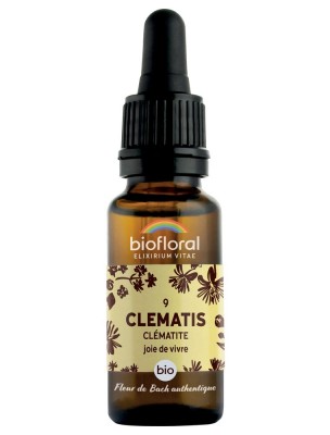 Image de Clematis Clématite n°9 - Vitalité et Joie de Vivre Bio aux Fleurs de Bach 20 ml - Biofloral depuis Achetez les produits Biofloral à l'herboristerie Louis