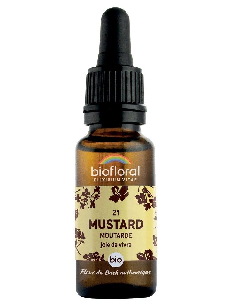 Image principale de la modale pour Mustard Moutarde n°21 - Tristesse et Mélancolie Bio aux fleurs de Bach 20 ml - Biofloral