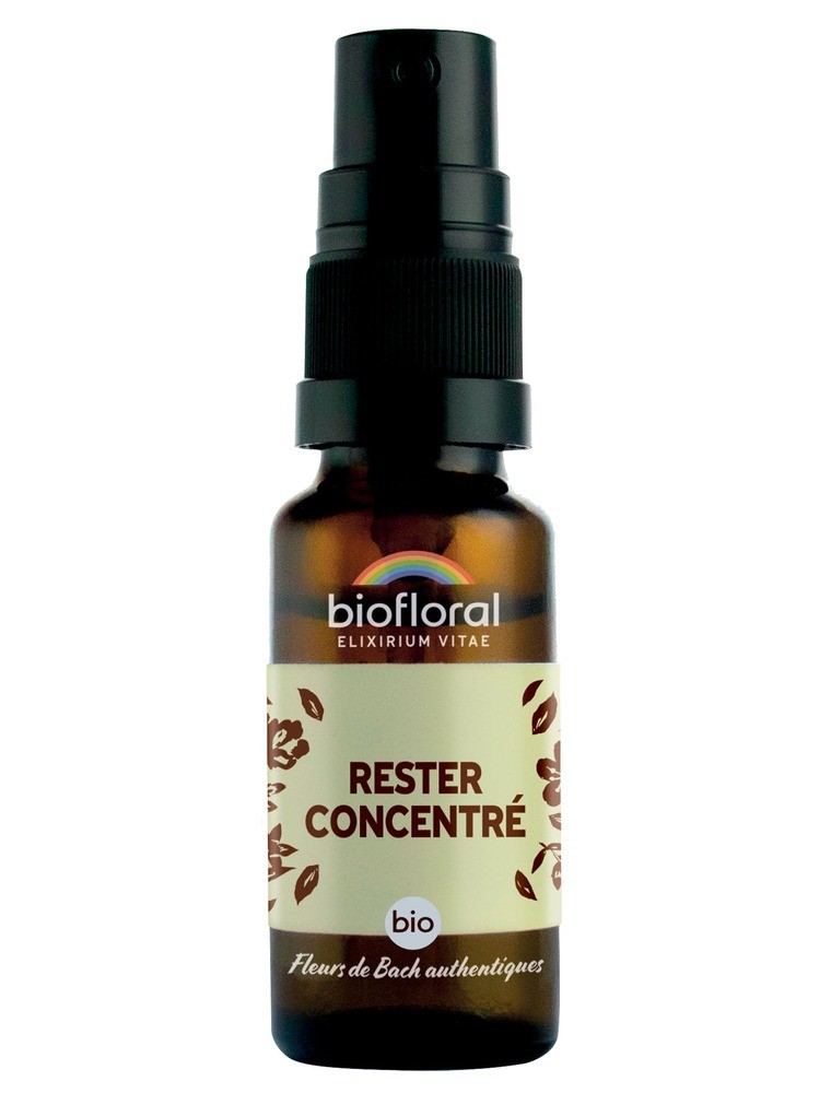 Image principale de la modale pour Rester Concentré Bio - Spray Complexe Bio aux Fleurs de Bach 20 ml - Biofloral