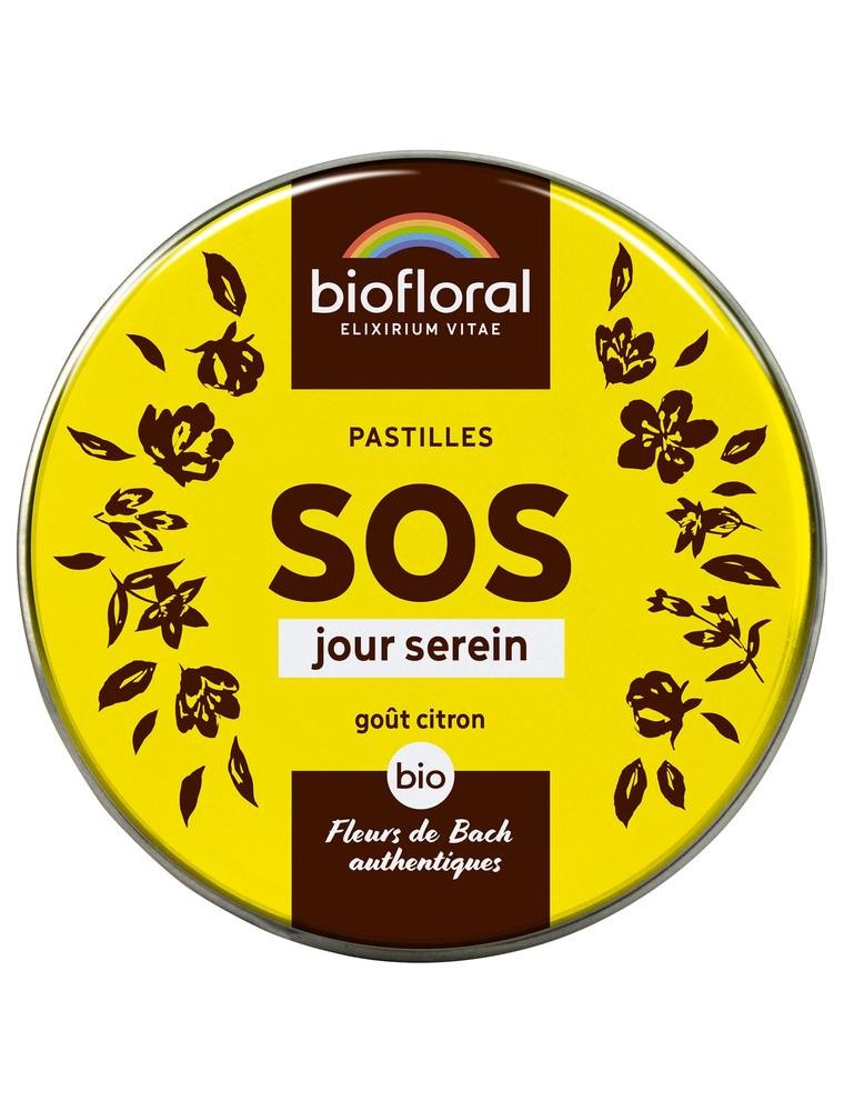 Image principale de la modale pour SOS Jour Serein Bio - Complexe Secours Fleurs de Bach Pastilles 50g - Biofloral