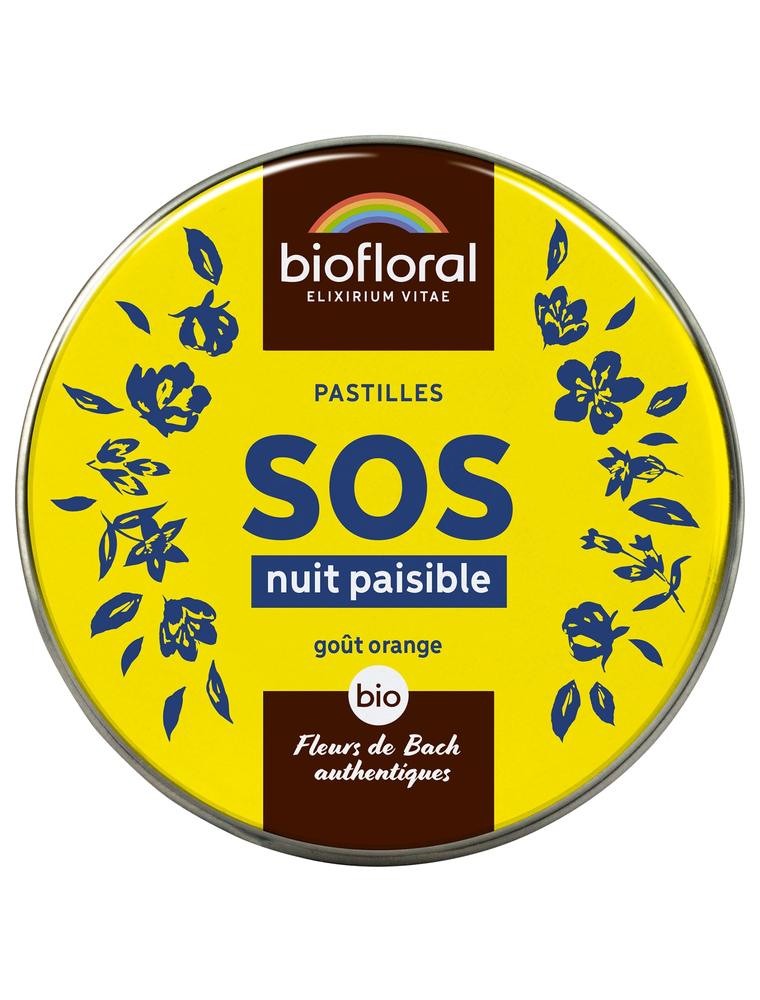 Image principale de la modale pour SOS Nuit Paisible Bio - Complexe Secours Fleurs de Bach Pastilles 50g - Biofloral