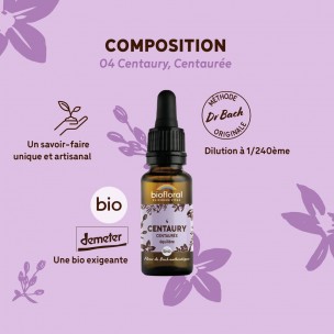 Image 80976 supplémentaire pour Centaury Centaurée n°4 - Calme et Équilibre Bio aux Fleurs de Bach 20 ml - Biofloral