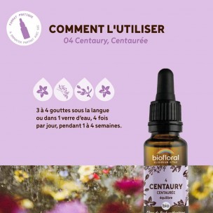 Image 80977 supplémentaire pour Centaury Centaurée n°4 - Calme et Équilibre Bio aux Fleurs de Bach 20 ml - Biofloral