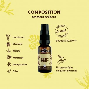 Image 80997 supplémentaire pour Moment Présent Bio - Spray Complexe Bio aux Fleurs de Bach 20 ml - Biofloral