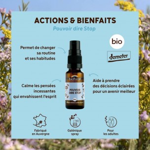Image 80999 supplémentaire pour Pouvoir Dire Stop Bio - Spray Complexe Bio aux Fleurs de Bach 20 ml - Biofloral