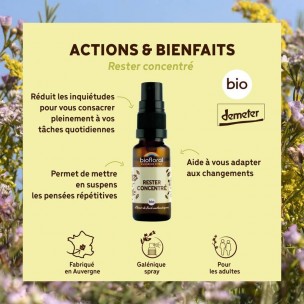 Image 81002 supplémentaire pour Rester Concentré Bio - Spray Complexe Bio aux Fleurs de Bach 20 ml - Biofloral