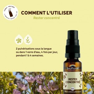 Image 81004 supplémentaire pour Rester Concentré Bio - Spray Complexe Bio aux Fleurs de Bach 20 ml - Biofloral