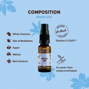 Image 81006 supplémentaire pour Rester Zen Bio - Spray Complexe Bio aux Fleurs de Bach 20 ml - Biofloral
