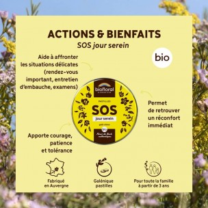 Image 81035 supplémentaire pour SOS Jour Serein Bio - Complexe Secours Fleurs de Bach Pastilles 50g - Biofloral