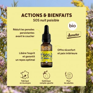 Image 81041 supplémentaire pour SOS Nuit Paisible - Complexe Secours Bio aux Fleurs de Bach 20 ml - Biofloral