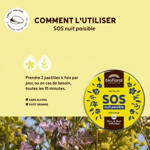 Image 81049 supplémentaire pour SOS Nuit Paisible Bio - Complexe Secours Fleurs de Bach Pastilles 50g - Biofloral
