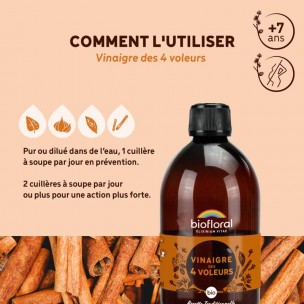 Image 81064 supplémentaire pour Vinaigre des 4 voleurs Bio - Recette originale 500 ml - Biofloral