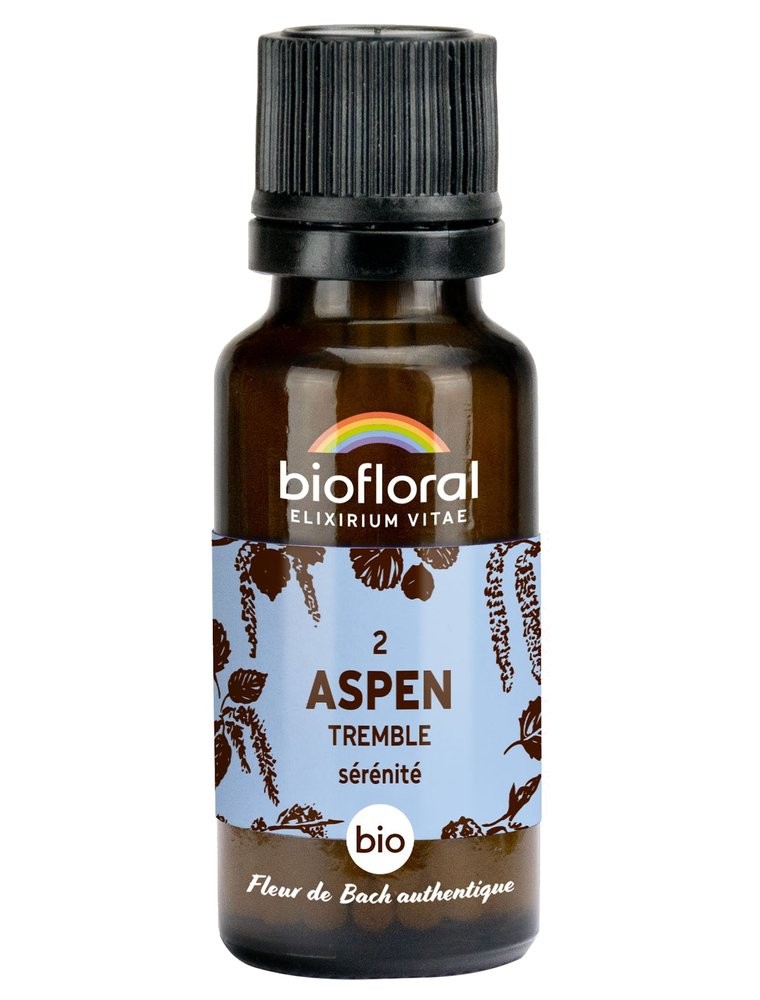 Image principale de la modale pour Aspen Tremble n°2 - Sérénité et Confiance Bio aux Fleurs de Bach en granules 19,5 g - Biofloral