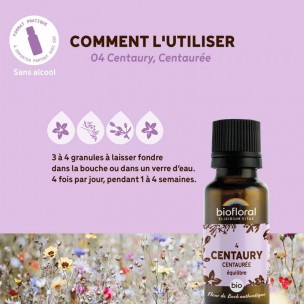 Image 81081 supplémentaire pour Centaury Centaurée n°4 - Calme et Équilibre Bio aux Fleurs de Bach en granules 19,5 g - Biofloral