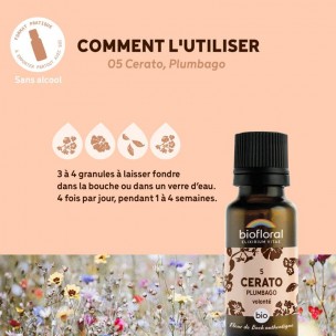 Image 81085 supplémentaire pour Cerato Plumbago n°5 - Force et Volonté Bio aux Fleurs de Bach en granules 19,5 g - Biofloral