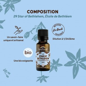 Image 81117 supplémentaire pour Star of Bethlehem Étoile de Bethléem n°29 - Courage et Espoir Bio aux Fleurs de Bach en granules 19,5 g - Biofloral