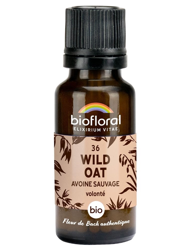 Image principale de la modale pour Wild Oat n°36 - Force et Volonté Bio aux Fleurs de Bach en granules 19,5 g - Biofloral
