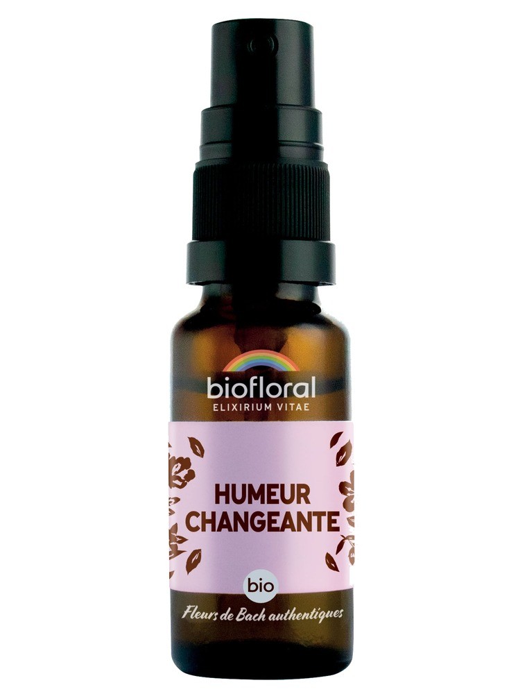 Image principale de la modale pour Humeur Changeante Bio - Spray Complexe Bio aux Fleurs de Bach 20 ml - Biofloral