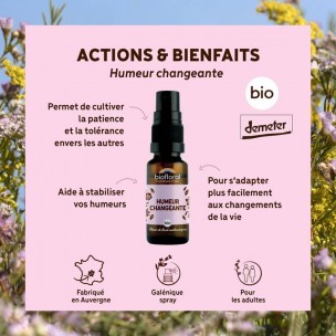 Image 81136 supplémentaire pour Humeur Changeante Bio - Spray Complexe Bio aux Fleurs de Bach 20 ml - Biofloral