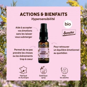 Image 81140 supplémentaire pour Hypersensibilité Bio - Spray Complexe Bio aux Fleurs de Bach 20 ml - Biofloral