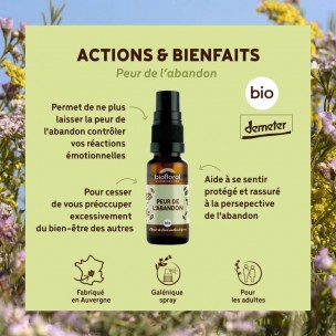 Image 81144 supplémentaire pour Peur de l'Abandon Bio - Spray Complexe Bio aux Fleurs de Bach 20 ml - Biofloral