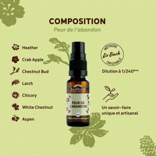 Image 81145 supplémentaire pour Peur de l'Abandon Bio - Spray Complexe Bio aux Fleurs de Bach 20 ml - Biofloral