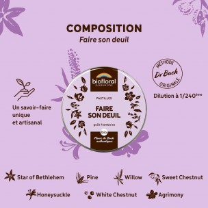 Image 81153 supplémentaire pour Faire son Deuil Bio - Complexe Bio aux Fleurs de Bach en pastilles 50 g - Biofloral