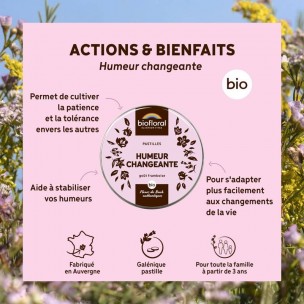 Image 81156 supplémentaire pour Humeur Changeante Bio - Complexe Bio aux Fleurs de Bach en pastilles 50 g - Biofloral