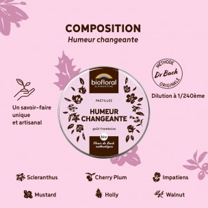 Image 81157 supplémentaire pour Humeur Changeante Bio - Complexe Bio aux Fleurs de Bach en pastilles 50 g - Biofloral