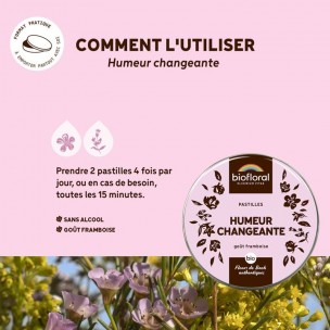 Image 81158 supplémentaire pour Humeur Changeante Bio - Complexe Bio aux Fleurs de Bach en pastilles 50 g - Biofloral