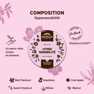 Image 81161 supplémentaire pour Hypersensibilité Bio - Complexe Bio aux Fleurs de Bach en pastilles 50 g - Biofloral