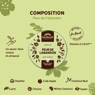 Image 81169 supplémentaire pour Peur de l'Abandon Bio - Complexe Bio aux Fleurs de Bach en pastilles 50 g - Biofloral