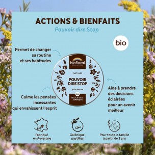 Image 81172 supplémentaire pour Pouvoir Dire Stop Bio - Complexe Bio aux Fleurs de Bach en pastilles 50 g - Biofloral