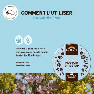 Image 81174 supplémentaire pour Pouvoir Dire Stop Bio - Complexe Bio aux Fleurs de Bach en pastilles 50 g - Biofloral