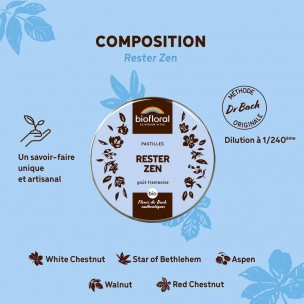 Image 81181 supplémentaire pour Rester Zen Bio - Complexe Bio aux Fleurs de Bach en pastilles 50 g - Biofloral