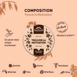 Image 81185 supplémentaire pour Trouver la Motivation Bio - Complexe Bio aux Fleurs de Bach en pastilles 50 g - Biofloral