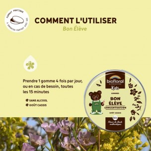 Image 81194 supplémentaire pour Bon Élève Bio - Fleurs de Bach pour les Enfants Gommes 45g - Biofloral