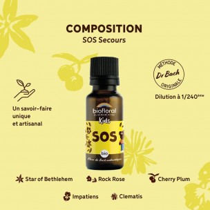Image 81201 supplémentaire pour SOS Secours Enfants Bio - Fleurs de Bach Granules 19,5 g - Biofloral