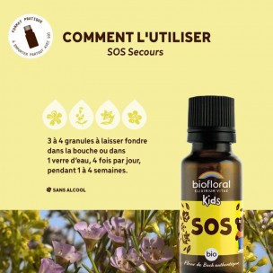 Image 81202 supplémentaire pour SOS Secours Enfants Bio - Fleurs de Bach Granules 19,5 g - Biofloral