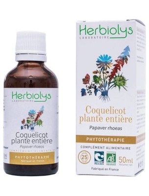 Image 81212 supplémentaire pour Coquelicot plante entière Bio - Stress et Sommeil Teinture-mère Papaver rhoeas 50 ml - Herbiolys