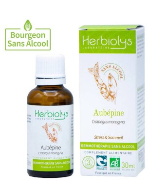 Image de Aubépine Macérât de jeunes pousses Sans Alcool Bio - Stress et Sommeil 30 ml - Herbiolys depuis Achetez les produits Herbiolys à l'herboristerie Louis