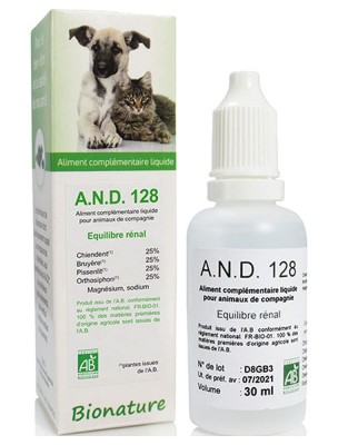 Image 81257 supplémentaire pour AND 128 - Équilibre rénal des animaux Bio 30 ml - Bionature