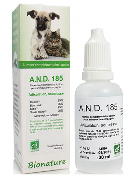 AND 185 - Articulations et souplesse des animaux Bio 30 ml - Bionature