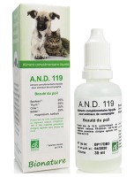 Image de AND 119 - Beauté du poil des animaux Bio 30 ml - Bionature depuis Soins pour Peau et Poils des Animaux