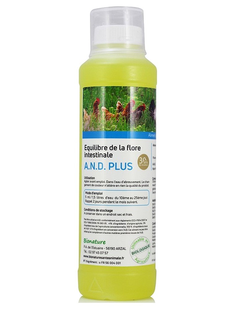 Image principale de la modale pour AND Plus - Flore intestinale des volailles 250 ml - Bionature