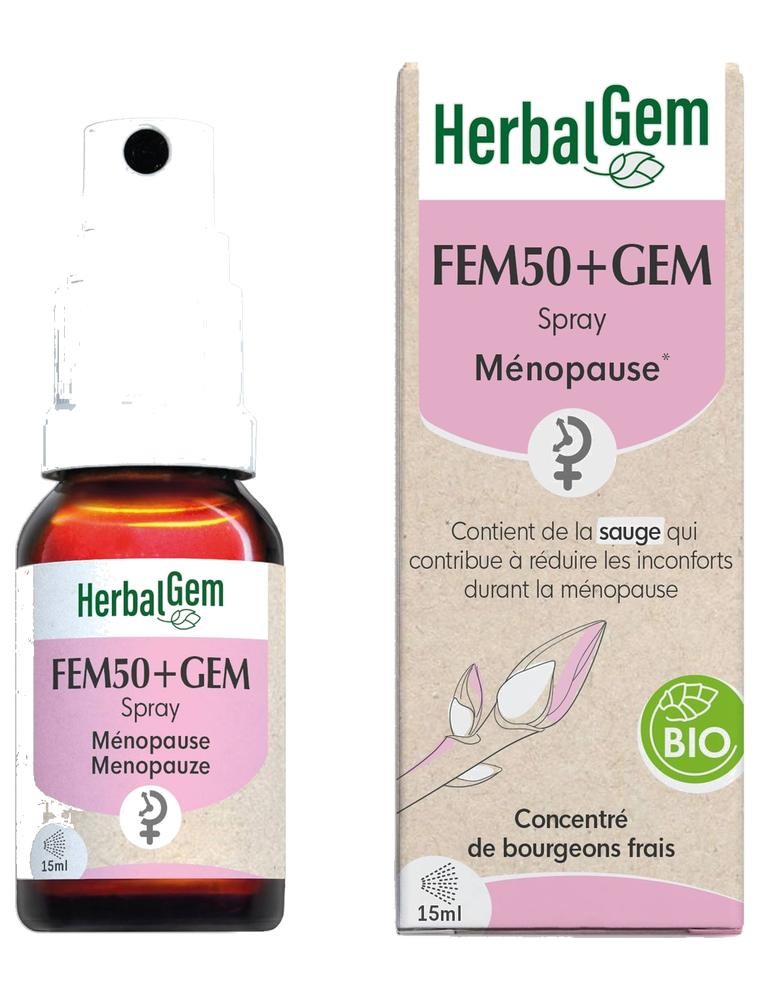 Image principale de la modale pour Fem50+GEM GC 22 Bio - Ménopause Spray de 15 ml - Herbalgem