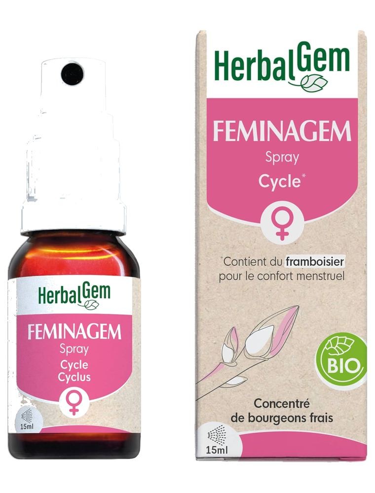 Image principale de la modale pour FeminaGEM GC21 Bio - Confort menstruel Spray de 15 ml - Herbalgem